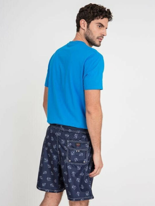 Paul & Shark Anchors Men's Swimwear Shorts Blue with Patterns