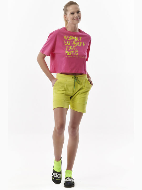 031318 Women's Terry Sporty Shorts Lime
