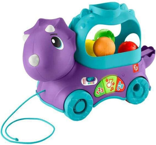 Fisher Price Pull-Along Toy Little Dino with Light and Sounds for 12++ Months