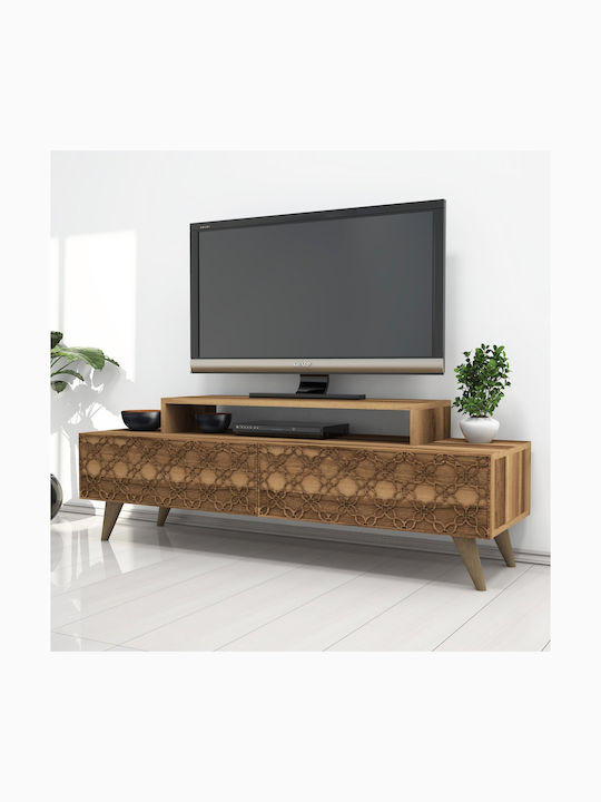 TV Stand Wooden Walnut L140xW41.8xH48.8cm