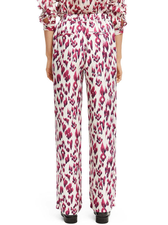 Scotch & Soda Gia Damen Stoff Palazzohose mit Gummizug Breit Leopard Fuchsie Scotch & Soda Gia Damen Stoff Palazzohose mit Gummizug Breit Leopard Fuchsie