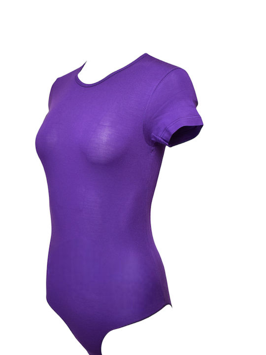 Apple Boxer Short Sleeve Bodysuit Purple