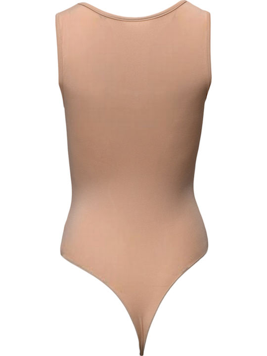 Frauen Bodysuit Damen-Bodysuits Beige
