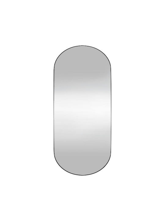 vidaXL Wall Mirror Oval with Black Metallic Frame 90x40cm 1pcs