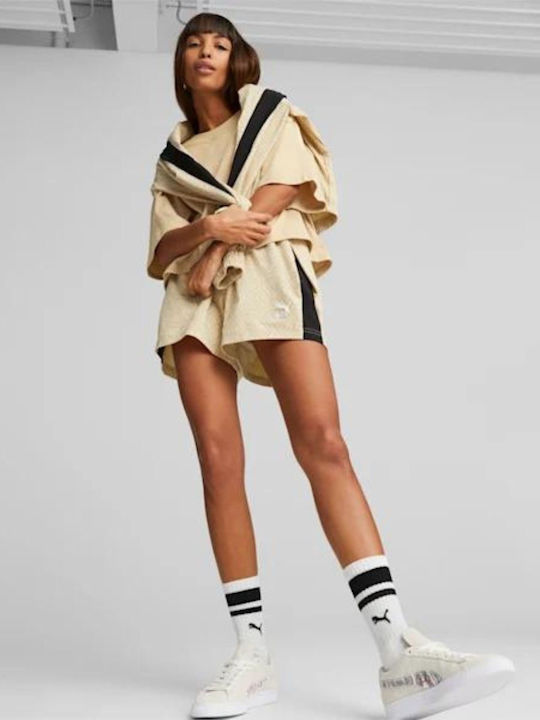 Trend 7etter Woven Women's Sporty Shorts Beige
