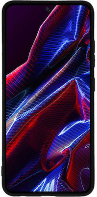 Vivid Set with Tempered Glass Back Cover Σιλικόνης Ανθεκτική Μαύρο (Redmi Note 12 5G / Poco X5)