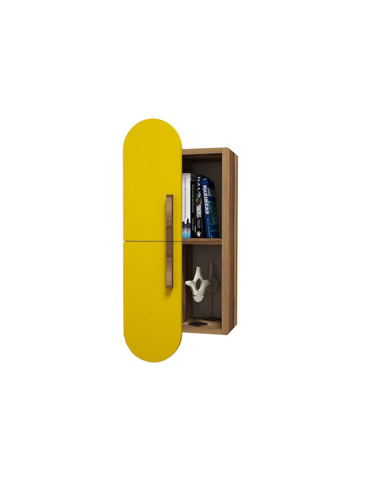 Рафт Стенен Walnut / Yellow 35x22x80см.