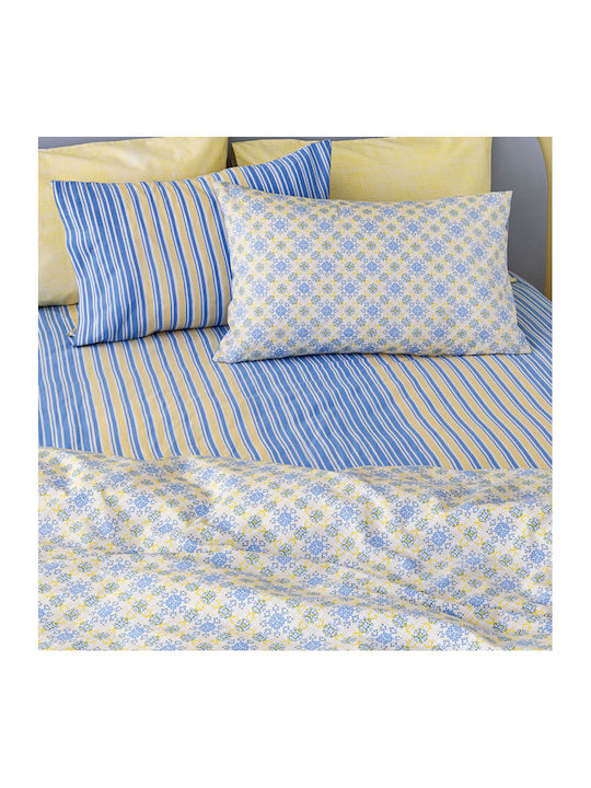 Palamaiki Fashion Life FL6203 Σετ Σεντόνια King Size 265x260εκ. Μπλε (4τμχ)