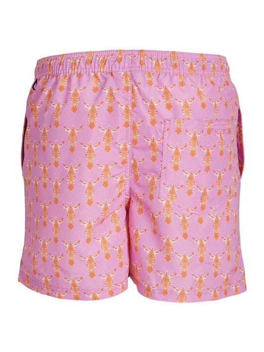Jack & Jones Men's Swimwear Shorts Pink with Patterns