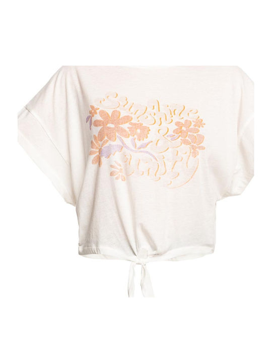 We Go To The Sea Women's Summer Crop Top Short Sleeve White