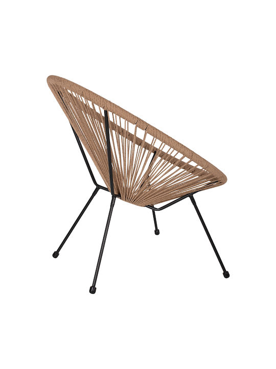Πολυθρόνα Εξωτερικού Χώρου Rattan Acapulco Μαύρο 71x73x77εκ.