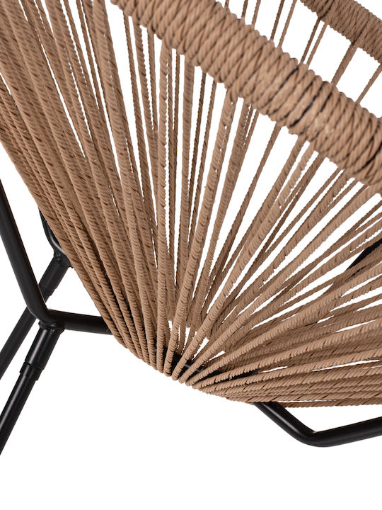 Πολυθρόνα Εξωτερικού Χώρου Rattan Acapulco Μαύρο 71x73x77εκ.