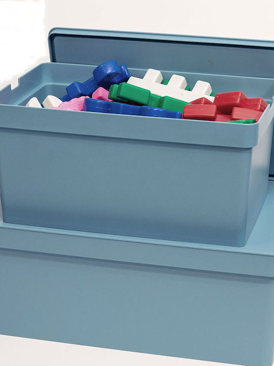 Plastic Storage Box with Lid Blue 35.5x25.5x13.5cm