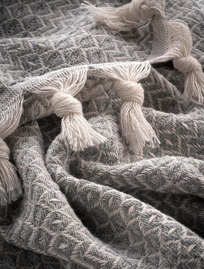 Madi Throws & Couch Blankets Double Sofa 190x250cm Gray