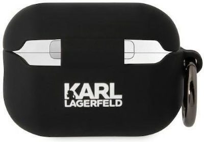 Karl Lagerfeld Karl Head 3D Silicone Case with Keychain Black for Apple AirPods Pro 2