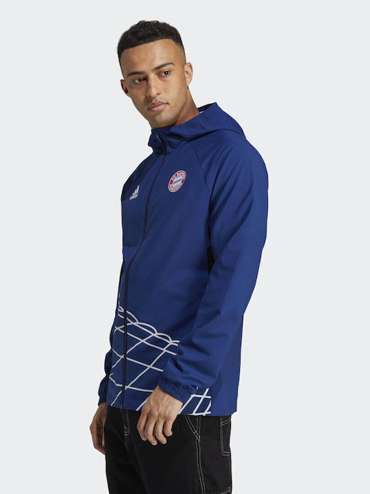 FC Bayern Graphic Athletic Jacket Windproof Victory Blue
