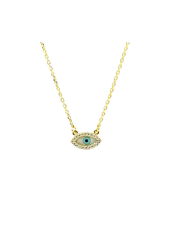 Gold plated silver eye necklace 925 Gold plated silver necklace