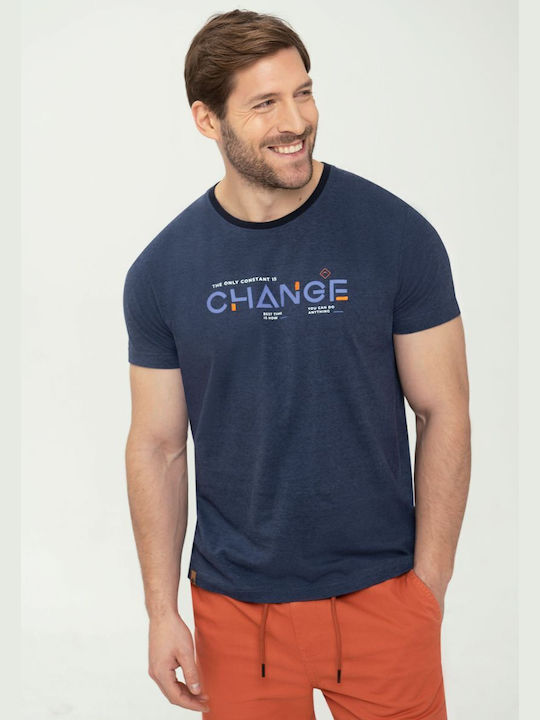 Volcano T-CHANGE Men's Printed T-shirt - Navy Melange