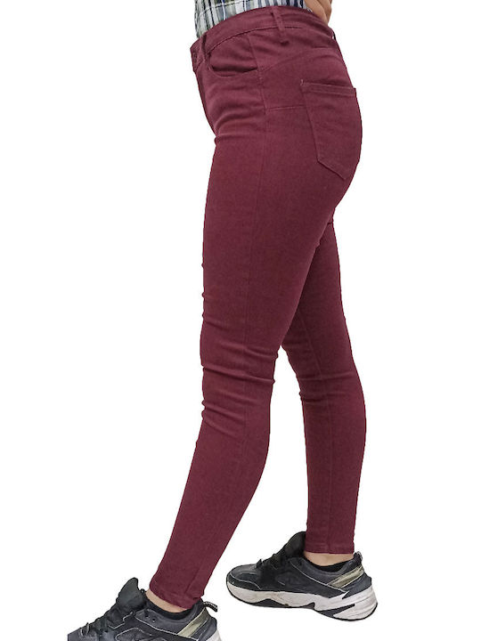 MARKIZ Pantaloni chino pentru femei Push up Bordeaux