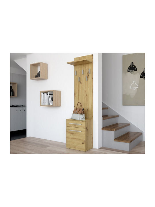 Duo Hallway Furniture with Hanger and Shoe Rack Oak 50x27x124cm