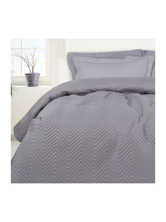 Das Home 9601 Super Double Microfiber Coverlet Dark Gray 220x240cm