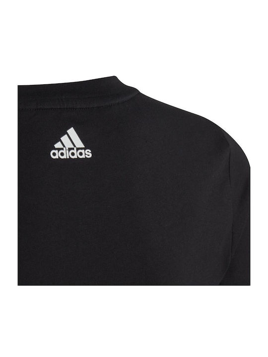 Παιδικό T-shirt Μαύρο Essentials Linear