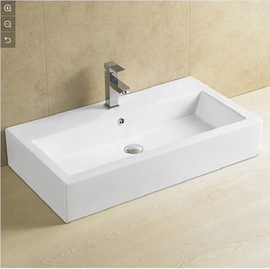 Ceramita F693 Надеждна мивка Порцелан 80x43x13см Бял Ceramita F693 Надеждна мивка Порцелан 80x43x13см Бял