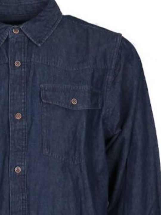 privato GANDY G-555. Big Men's Denim Dark Blue Shirt