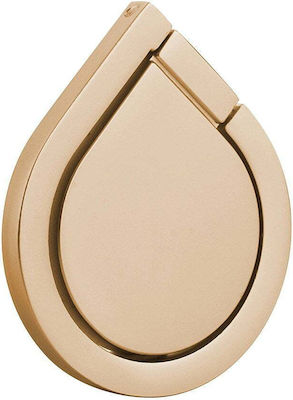 Techsuit Water Drop Ring Holder for Mobile Phone in Gold Colour