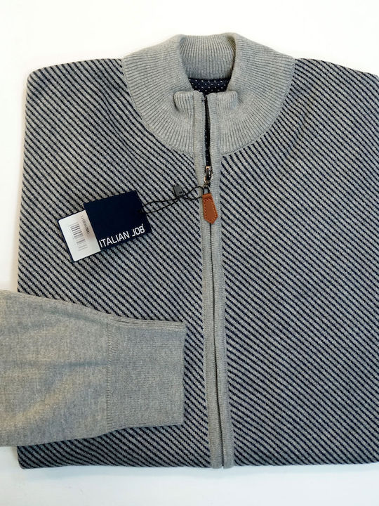 Cardigan tricotat pentru bărbați Italian Job 27306/2 GREY