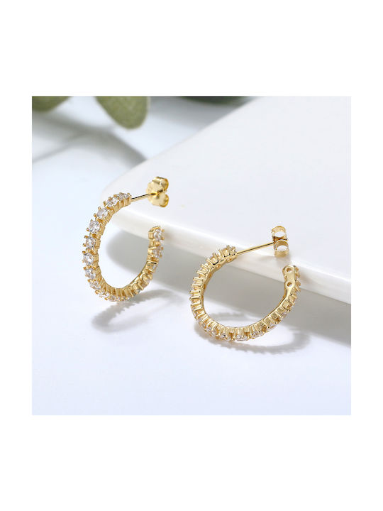 Hoops Earrings Gold Plated Silver Earrings 925