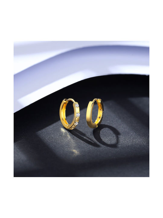 Gold plated Hoops Made of Silver 925