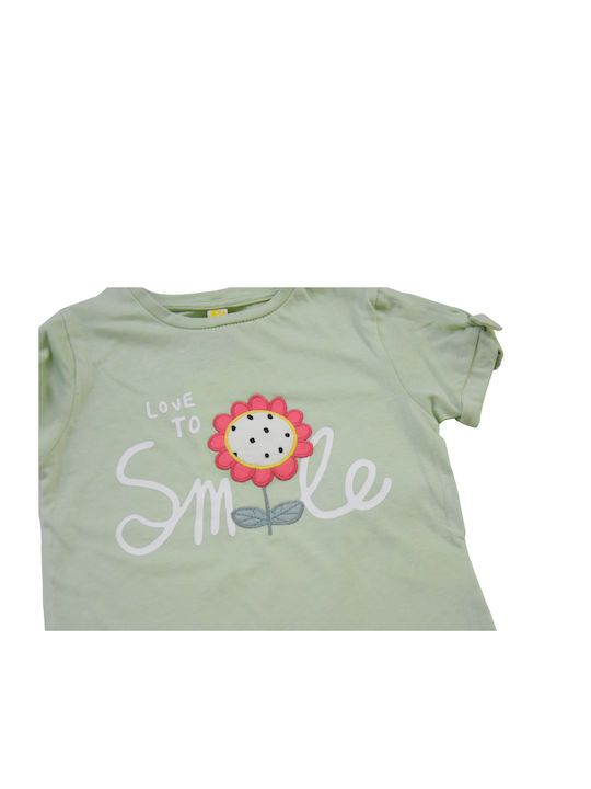 Set de tricouri și jambiere pentru copii "Love To Smile" Mint/Grey