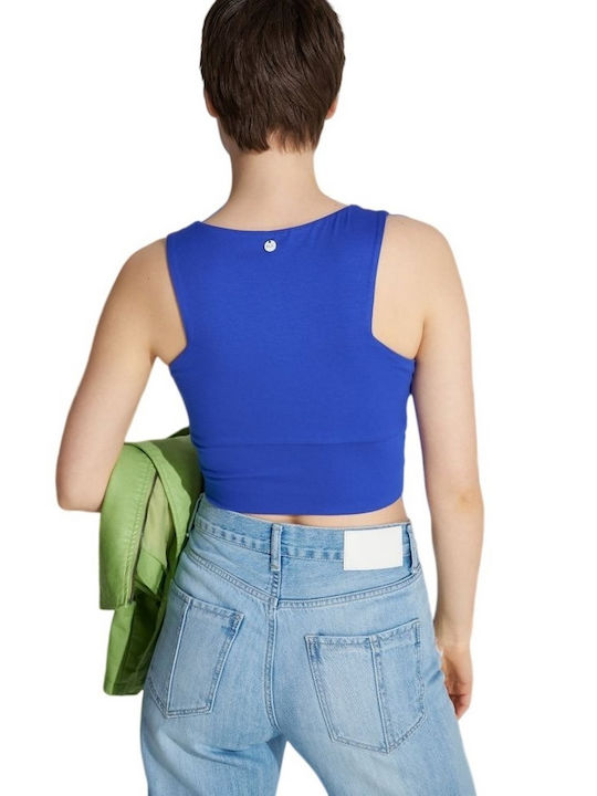 Ale - The Non Usual Casual pentru Femei de Vară Crop Top fără Mâneci Albastru