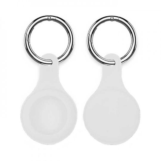 Keychain Cazul Keychain Silicon pentru AirTag în culoarea Alb