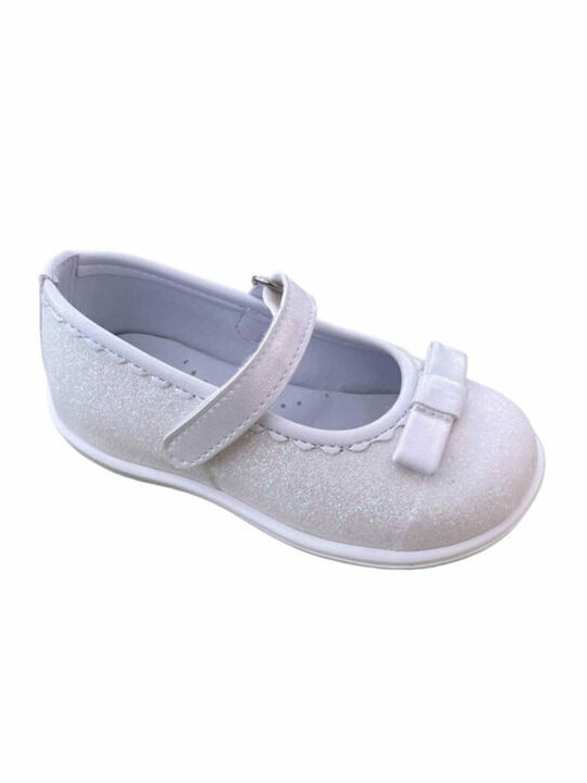 Ricco Ballerinas 1745B White Glitter