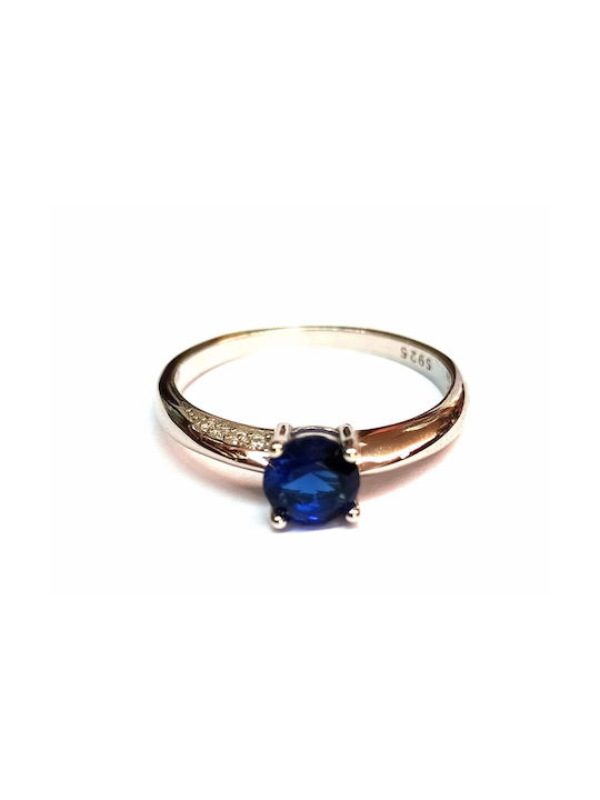 Silver 925 ring with blue royal sapphire stone, Silver 925
