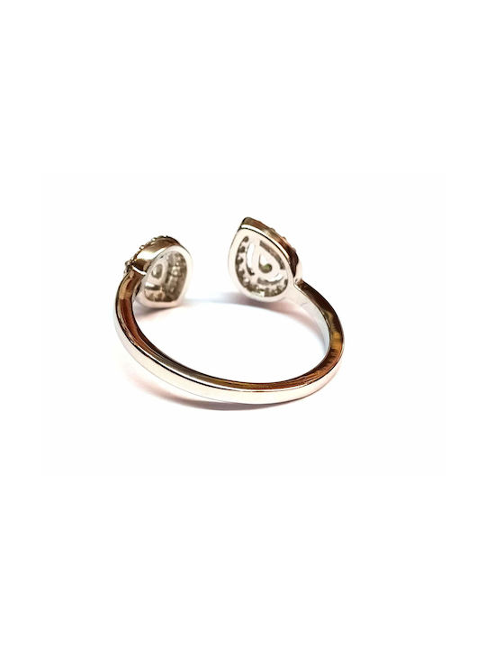 Silver chevalier 925 ring with diamonds, Silver 925