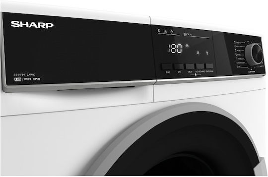 Sharp Πλυντήριο Ρούχων 9kg 1200 Στροφών Advanced Inverter Motor ES-HFB912AWC