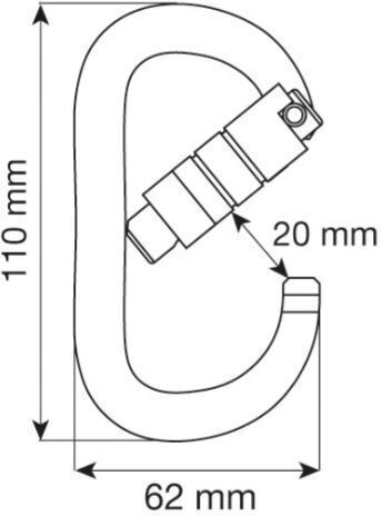 Camp Oval XL 2Lock Lockable Carabiner 1pcs