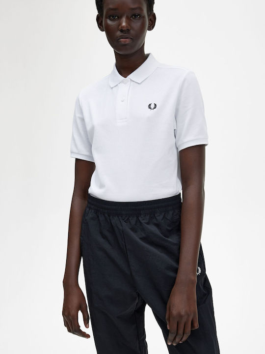 Damen Polo Bluse Kurzarm Weiß
