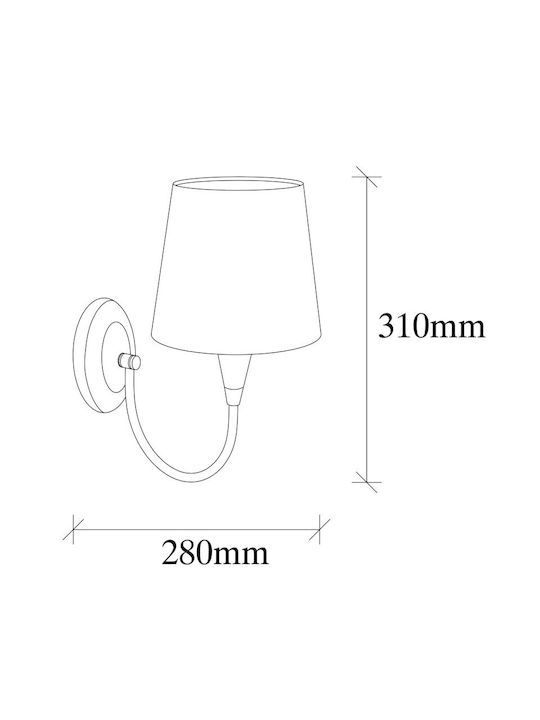 Opviq Elefant Vintage Gold Wall Lamp 28x28x16cm