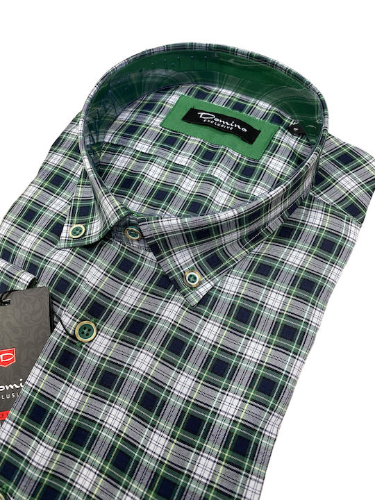 Domino 28859-03 Men's shirt plaid green