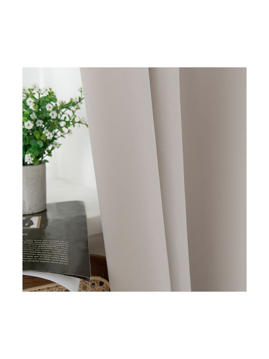 Beauty Home Κουρτίνα με Τρουκς Effect 8443 Εκρού 140x270εκ.