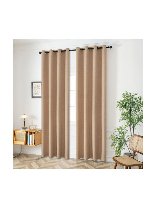 Beauty Home Vorhang mit Grommet Illusion 8445 Sand 140x270cm