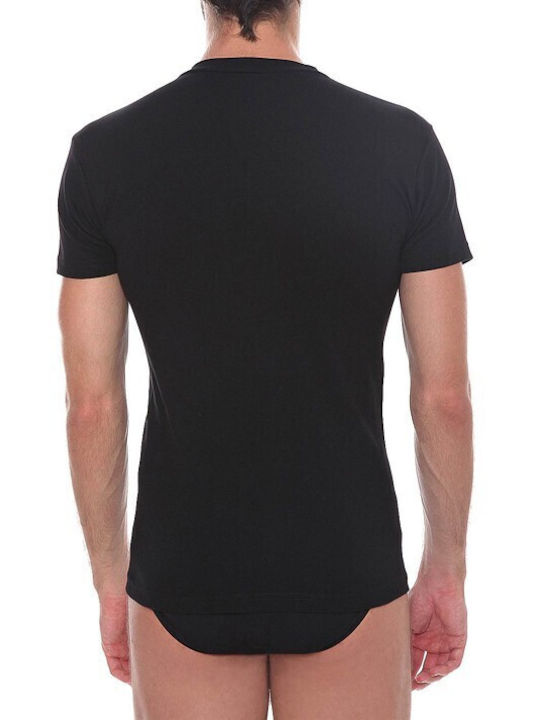 T-shirt KM with Closed Neck Black