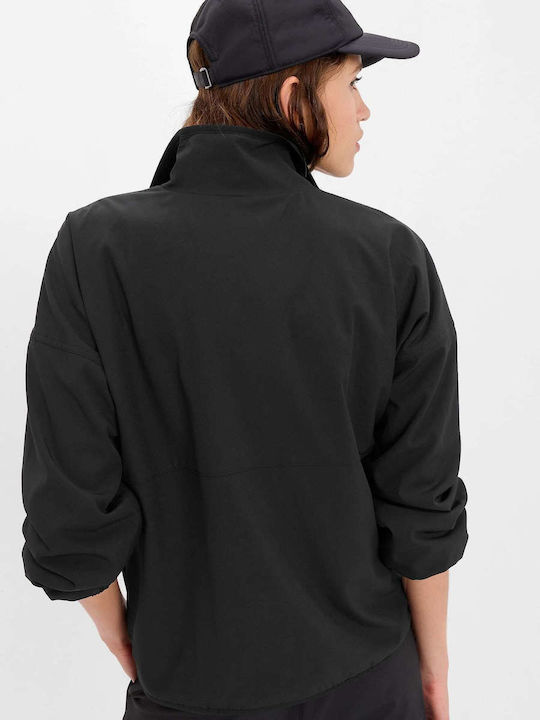 GAP Winter Women's Fleece Blouse Long Sleeve with Zipper Black