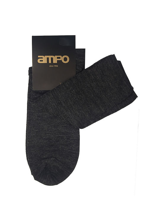 Ampo Men's Woolen Socks without Elastic-M401 Dark Grey