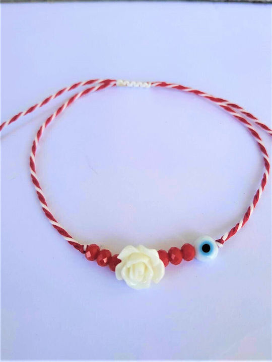 Handmade Martaki Bracelet with Flower and Eye Design