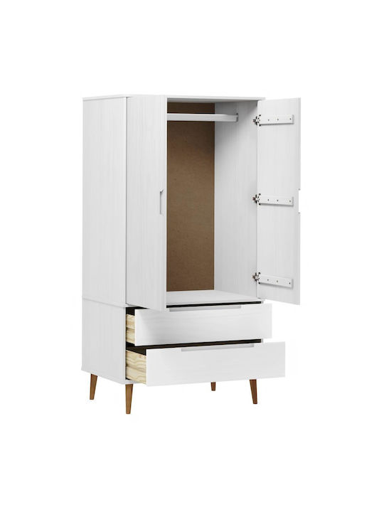 Doppeltür Kleiderschrank Molde Weiß 90x55x175cm